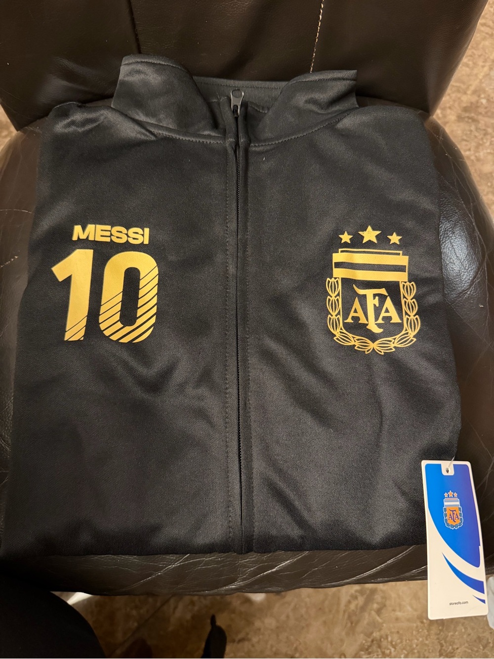 Black and Gold Full-Zip Men's Track Sweater